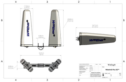 Cradlepoint IBR650C Data Speed Boosting Solution W-Ant2-Plus™ True MIMO 2x2 Dual Antenna Set Ultra High Gain